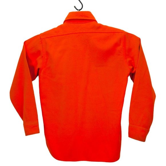 Woolrich VTG LS Shirt Acrylic Bright Orange Hunting Men's Medium Pockets Flaws‎ - Picture 5 of 15